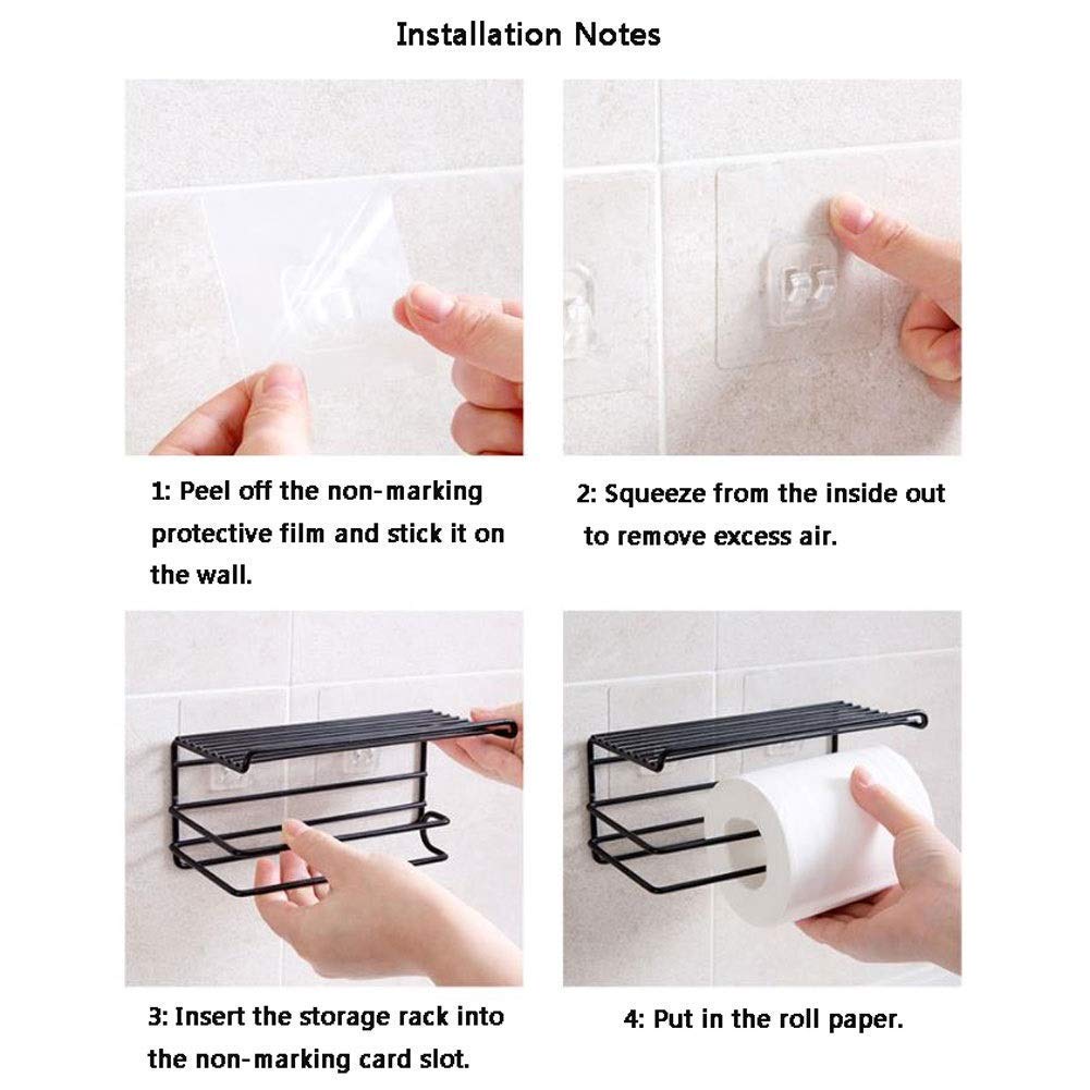 Wall-Mounted Toilet Paper Holder with Storage Shelf – Rustproof & Space-Saving Design