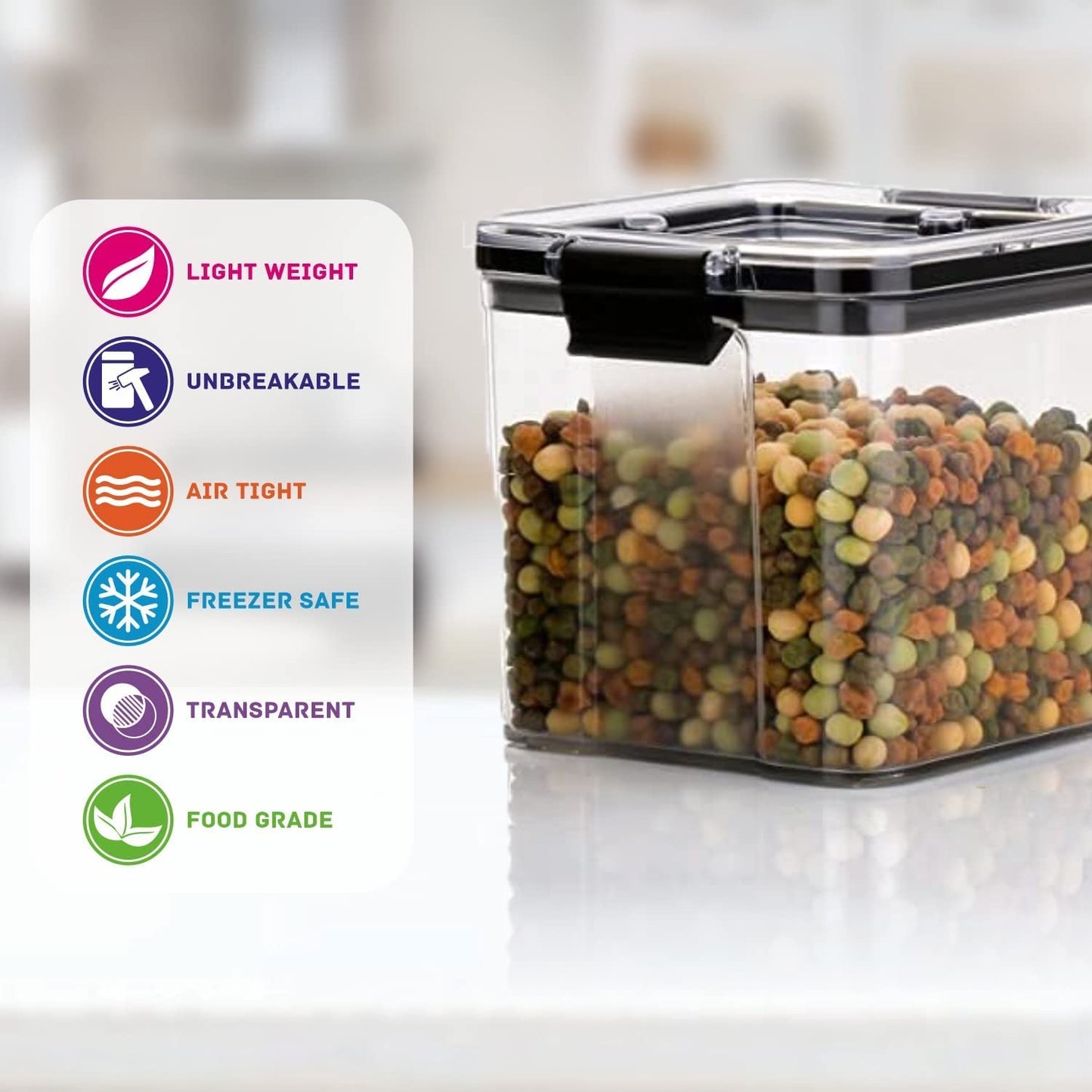 Lock & Lock Airtight Food Storage Container – 400ml And 700ml, BPA-Free, Freezer Safe (Pack of 4)