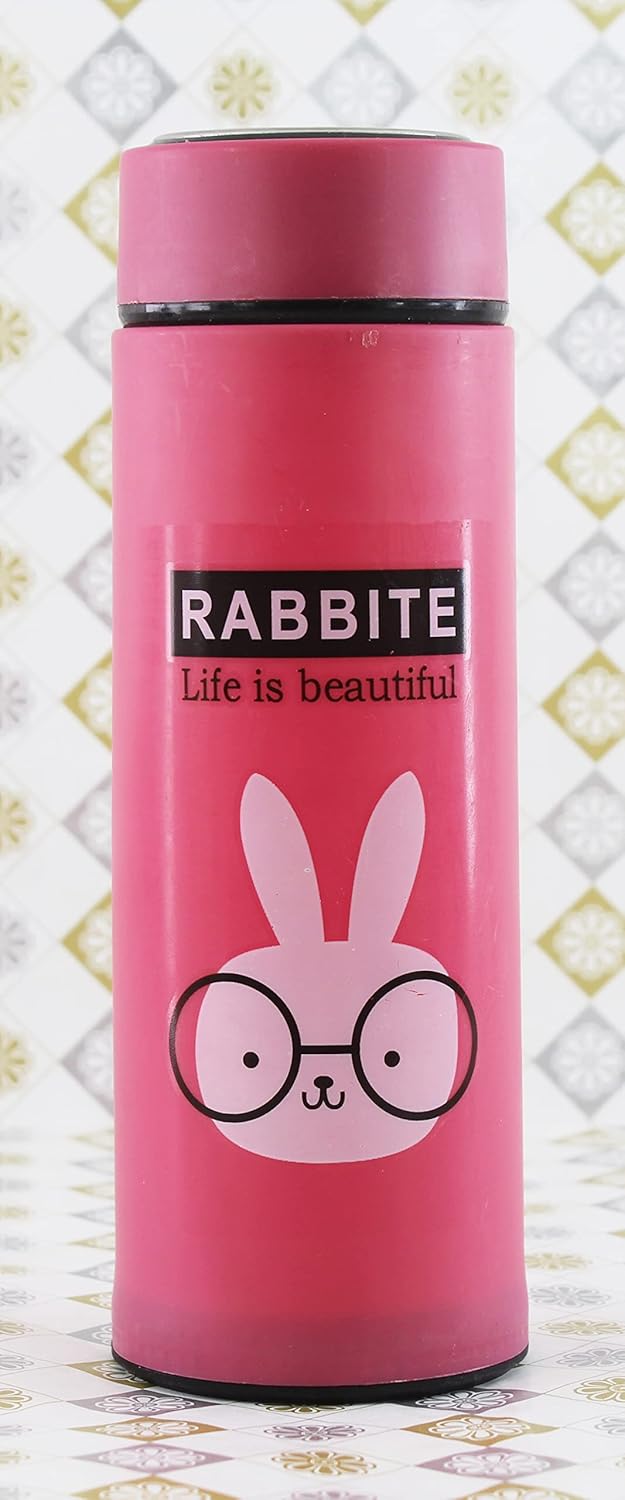 Glass Water bottle Covered with Stylish Cover Combo, 450 ML, Any Set of 2 (multicolours & desigs)