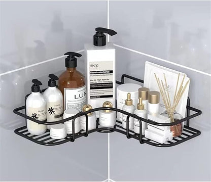 Corner Bathroom Shelf | Rustproof Wall-Mounted Shower Organizer for Toiletries & Skincare Storage