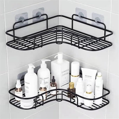 Corner Bathroom Shelf | Rustproof Wall-Mounted Shower Organizer for Toiletries & Skincare Storage