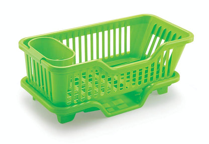 Multi-Purpose 3-in-1 Dish Drying Rack | Large Plastic Kitchen Sink Organizer with Tray & Utensil Holder