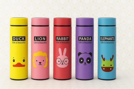 Glass Water bottle Covered with Stylish Cover Combo, 450 ML, Any Set of 2 (multicolours & desigs)