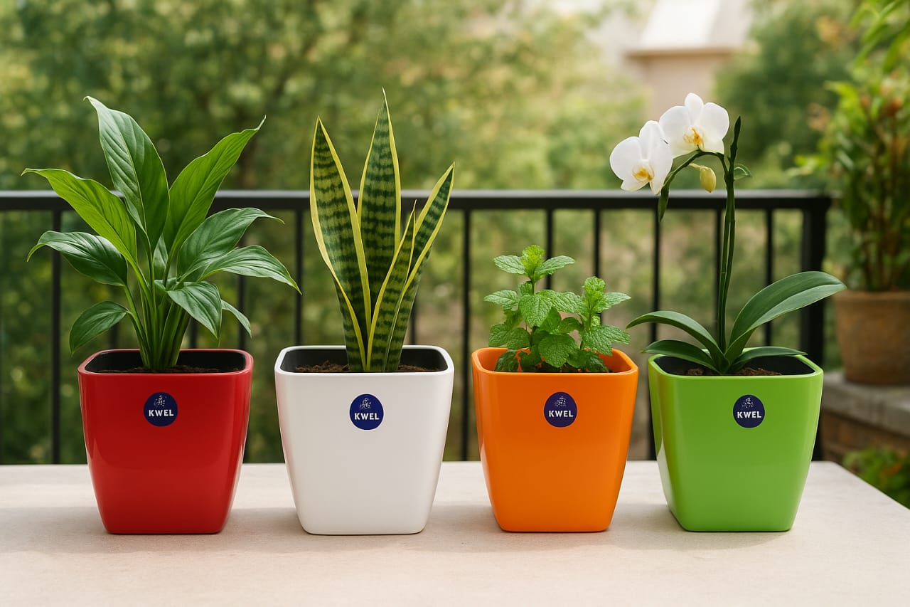 Daisy Self Watering Flower pots Virgin Plastic Indoor Outdoor Balcony (Pack of 4)