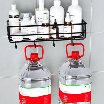 Stainless Steel Bathroom Storage Rack | Wall-Mounted Shower Organizer with No-Drill Installation