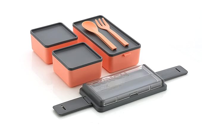 2-Layer 3-Compartment Lunch Box with Cutlery – Portable & BPA-Free