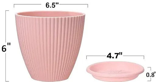 Plastic Round Flower Pots for Home Planters, Terrace, Garden Etc | Pack of 05