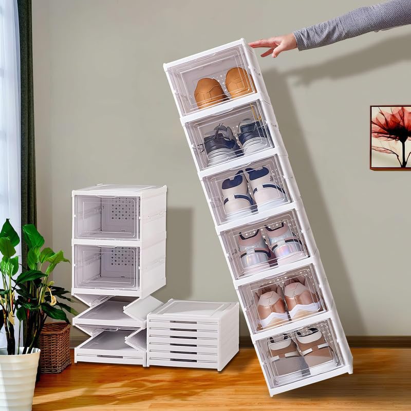 Foldable Shoe Organizer Storage Box – Space-Saving, Dustproof & Durable (3,4,5&6 Step Options)