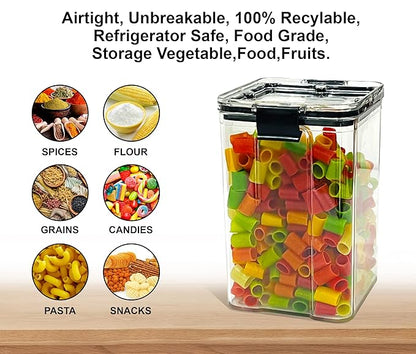 Lock & Lock Large Airtight Food Storage Container – 1700ml, BPA-Free, Transparent(Set of 6)