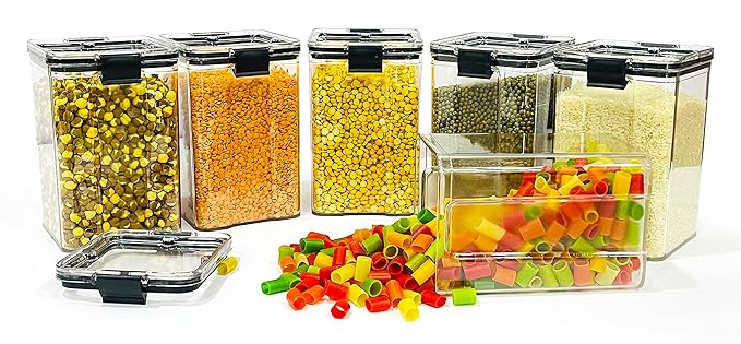Lock & Lock Large Airtight Food Storage Container – 1700ml, BPA-Free, Transparent(Set of 6)