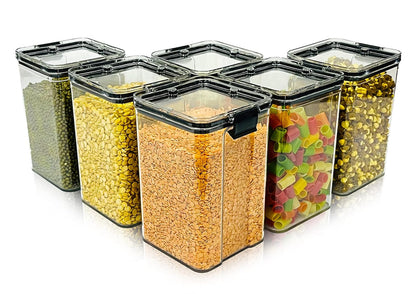 Lock & Lock Large Airtight Food Storage Container – 1700ml, BPA-Free, Transparent(Set of 6)