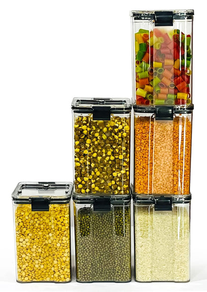 Lock & Lock Large Airtight Food Storage Container – 1700ml, BPA-Free, Transparent(Set of 6)