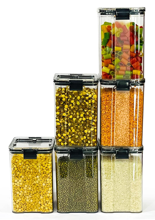 Lock & Lock Large Airtight Food Storage Container – 1700ml, BPA-Free, Transparent(Set of 6)