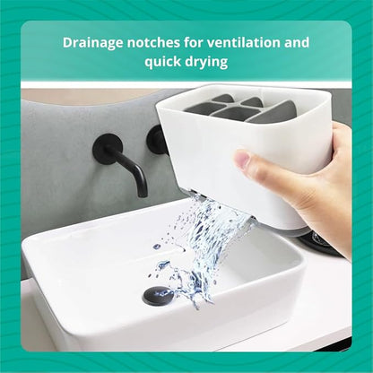 CaddyWell 6-Compartment Multipurpose Storage Organizer – Drainage Design, Detachable for Easy Cleaning