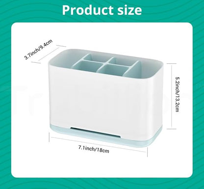 CaddyWell 6-Compartment Multipurpose Storage Organizer – Drainage Design, Detachable for Easy Cleaning